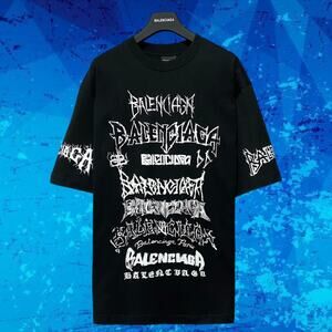 Balenciaga Black Short Sleeve Tee with Bold Graphic